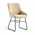 Upholstered dining chair with metal frame in beige 55 x 55 x 85cm