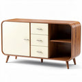 Mid-century modern wooden sideboard with storage cabinets and drawers 120 x 40 x 70cm