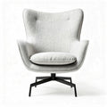 Fabric lounge chair with metal base in gray 80 x 85 x 100cm